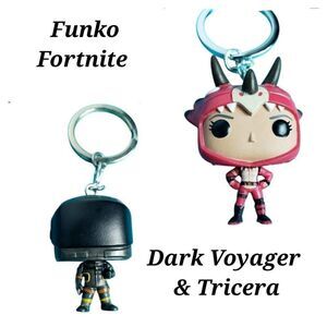 Funko Fortnite Dark Voyager & Tricera Pocket Pop Keychain Set